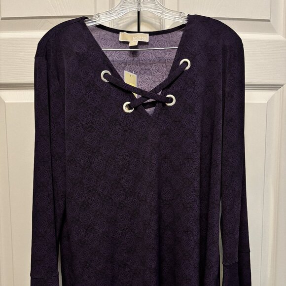 NWT Women's Mickael Kors Purple Blouse Size XL Free Shipping - Picture 1 of 4